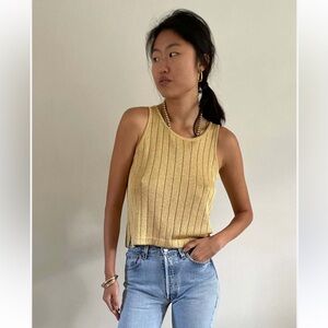 Vintage St John Gold Pointelle Knit

Sleeveless Sweater Tank Shell gold P